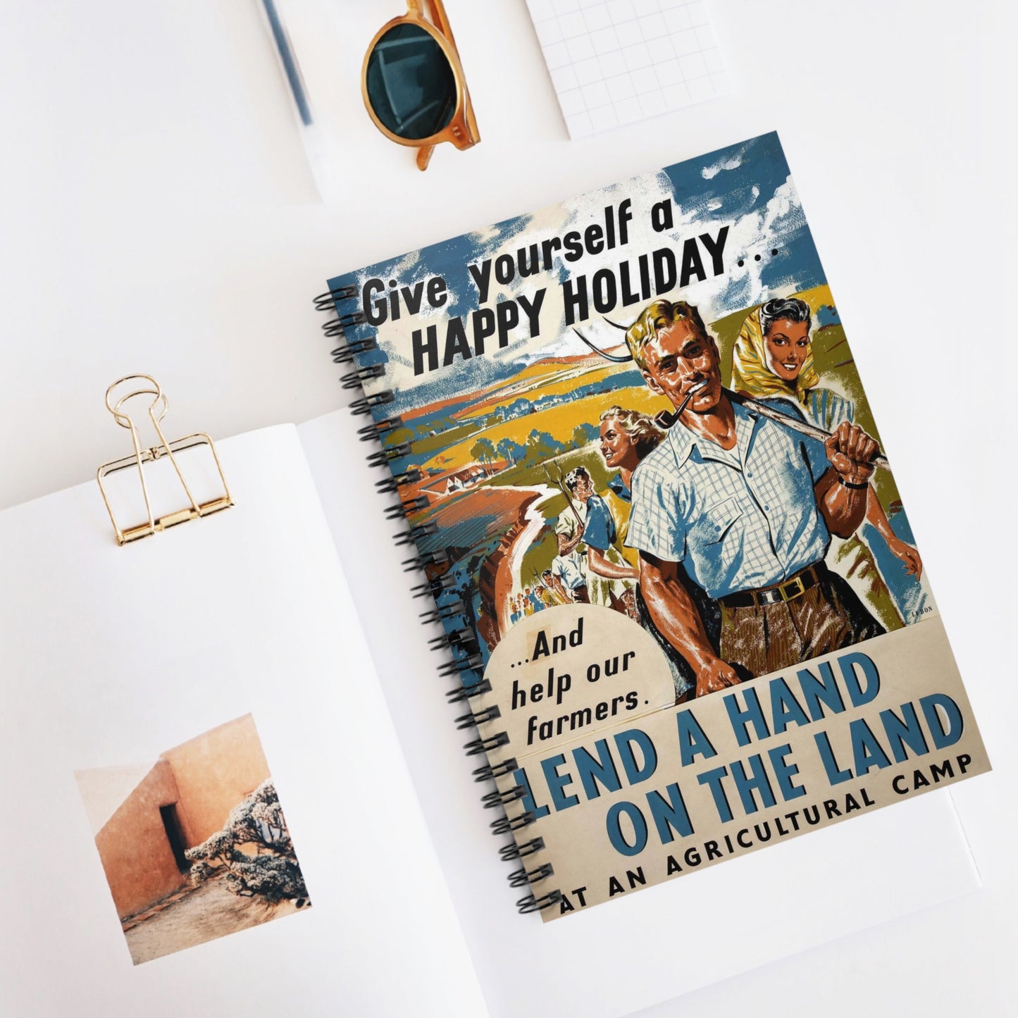 INF3-107 Food Production Lend a hand on the land at an Agricultural Camp Artist Le Bon Spiral Bound Ruled Notebook with Printed Cover