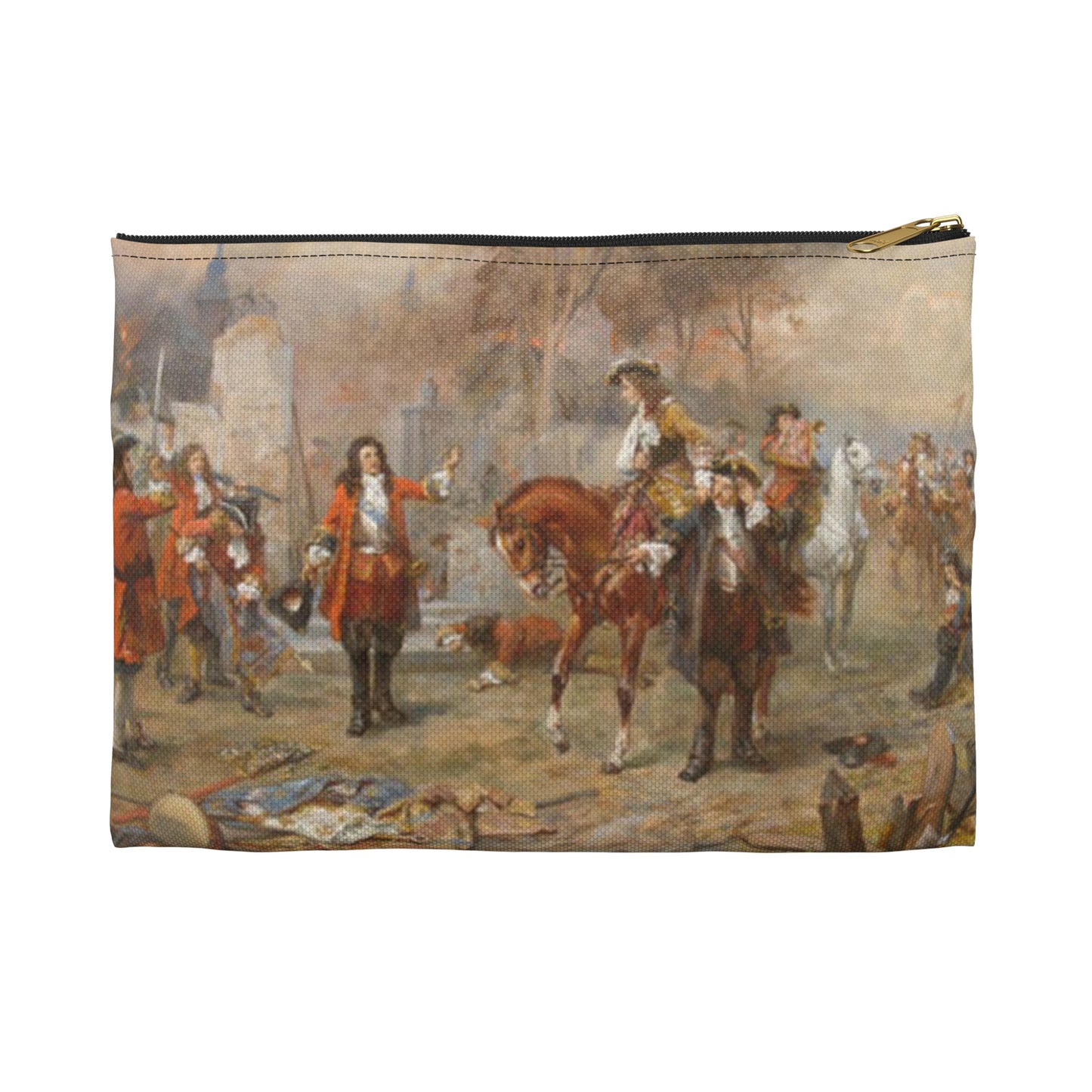 The Duke of Marlborough greeting Prince Eugene of Savoy after their victory at Blenheim Large Organizer Pouch with Black Zipper