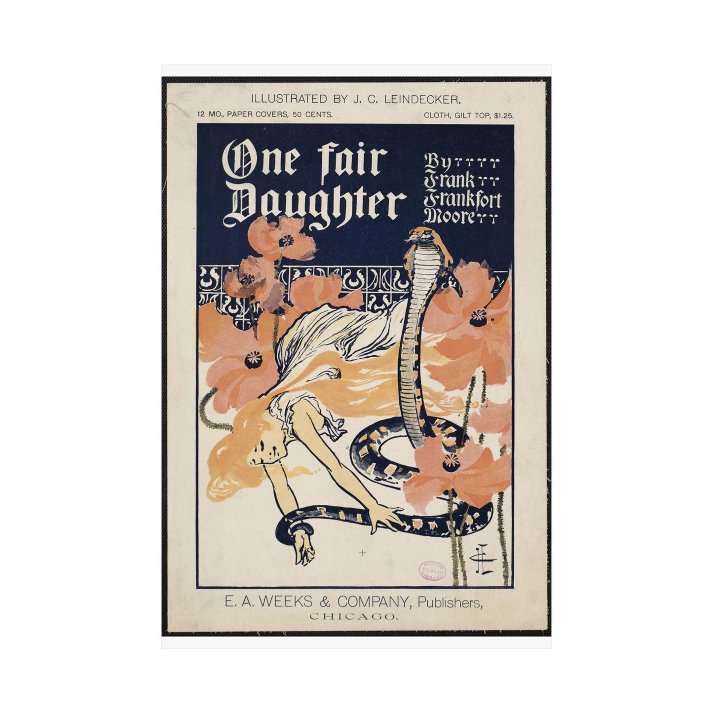 One fair daughter, by Frank Frankfort Moore High Quality Matte Wall Art Poster for Home, Office, Classroom