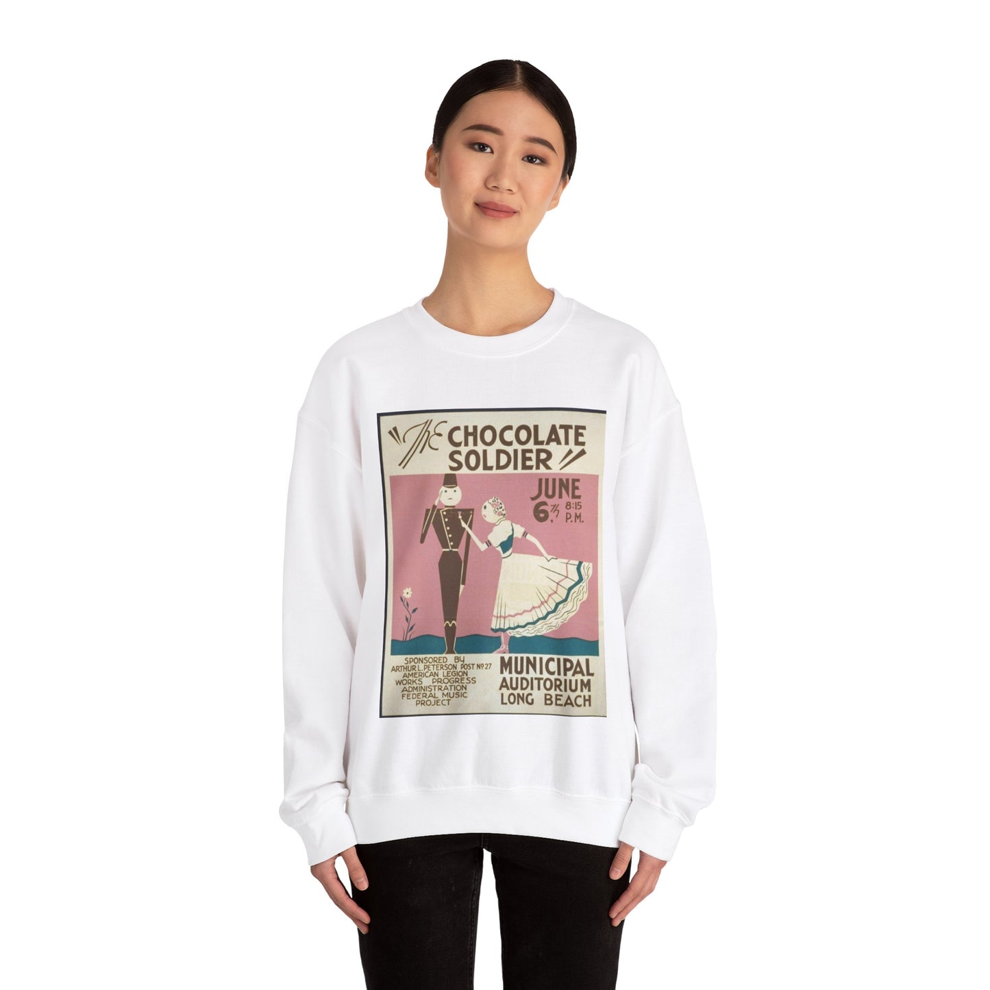 "The chocolate soldier" - WPA poster, Public domain, Library of Congress White Heavy Blend Adult Crew Neck SweatShirt