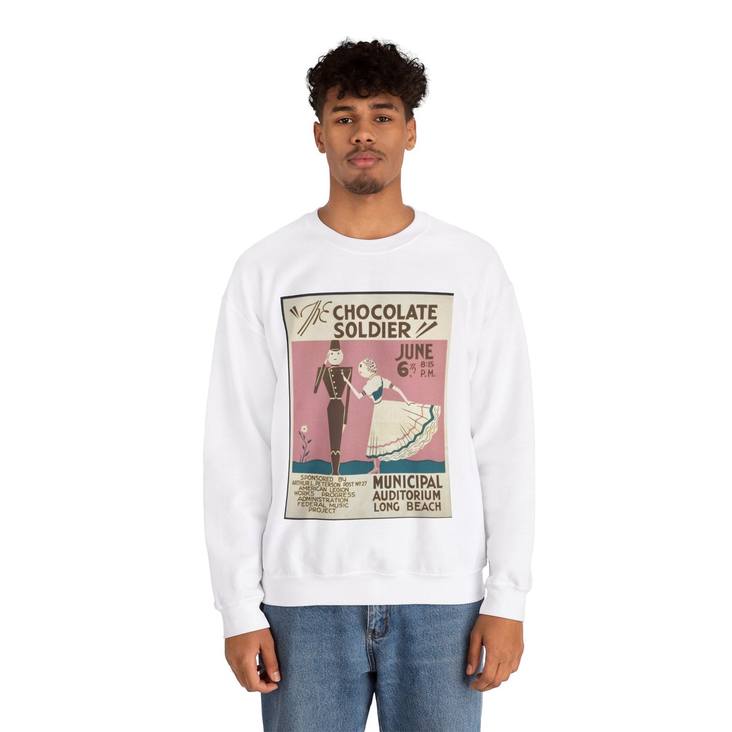 "The chocolate soldier" - WPA poster, Public domain, Library of Congress White Heavy Blend Adult Crew Neck SweatShirt