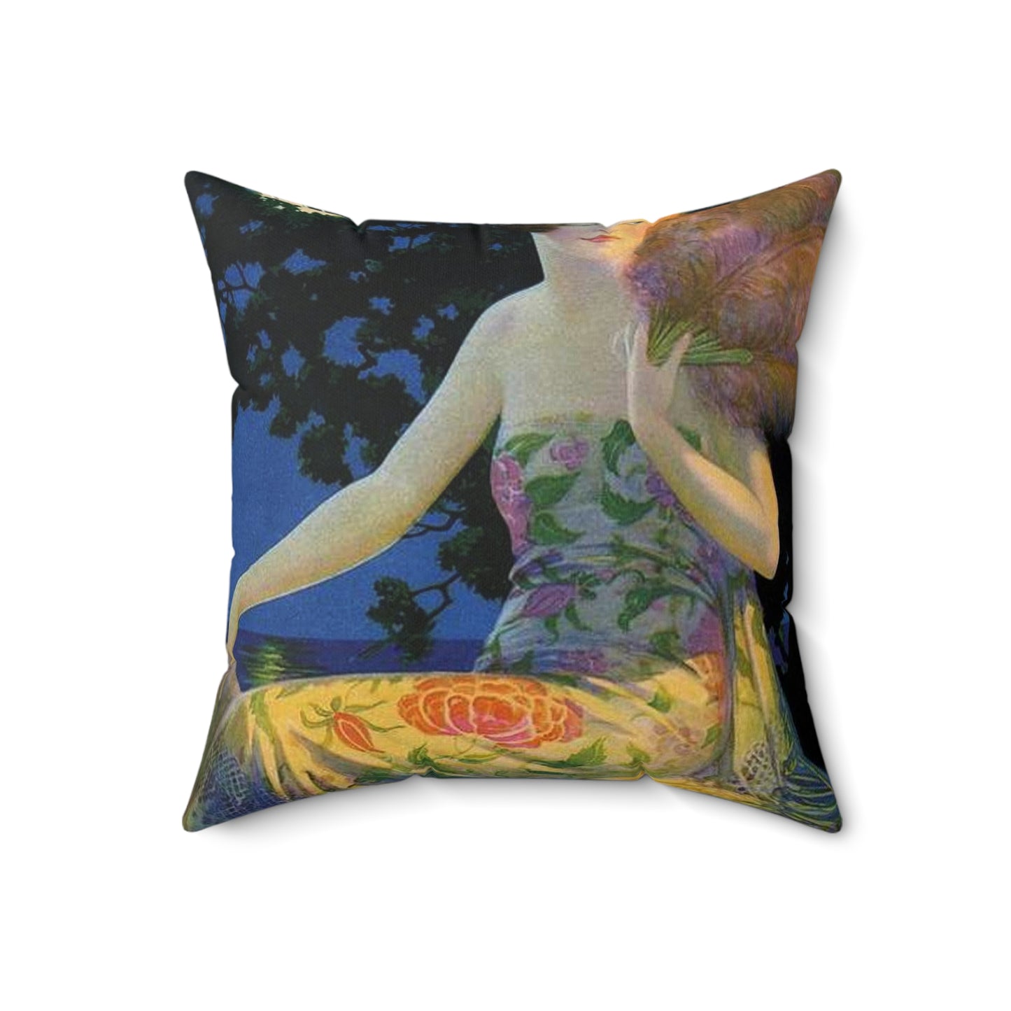 Moonlight and You, print from painting by Edward Mason Eggleston, 1928 Decorative Accent Square Pillow