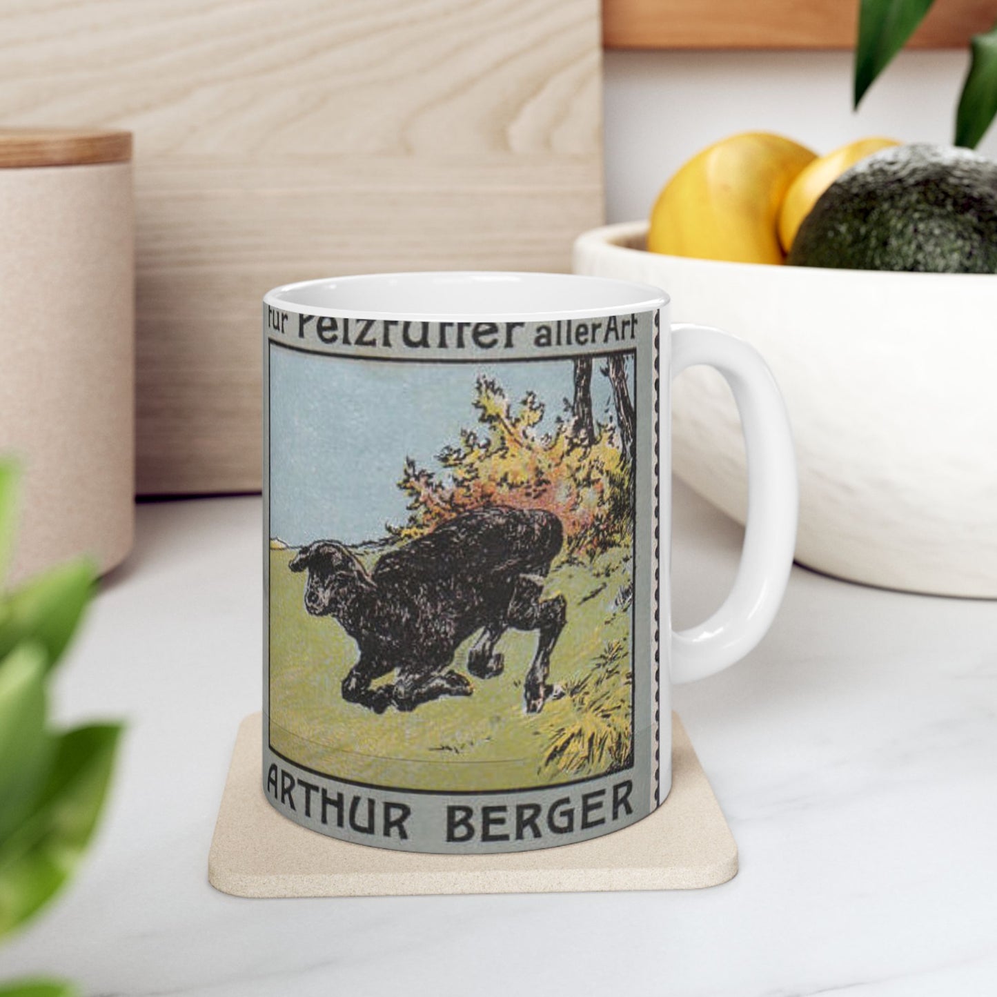 Arthur Berger, fur trader in Leipzig, c. 1910, brand advertisings (05) Beautiful Novelty Ceramic Coffee Mug 11oz