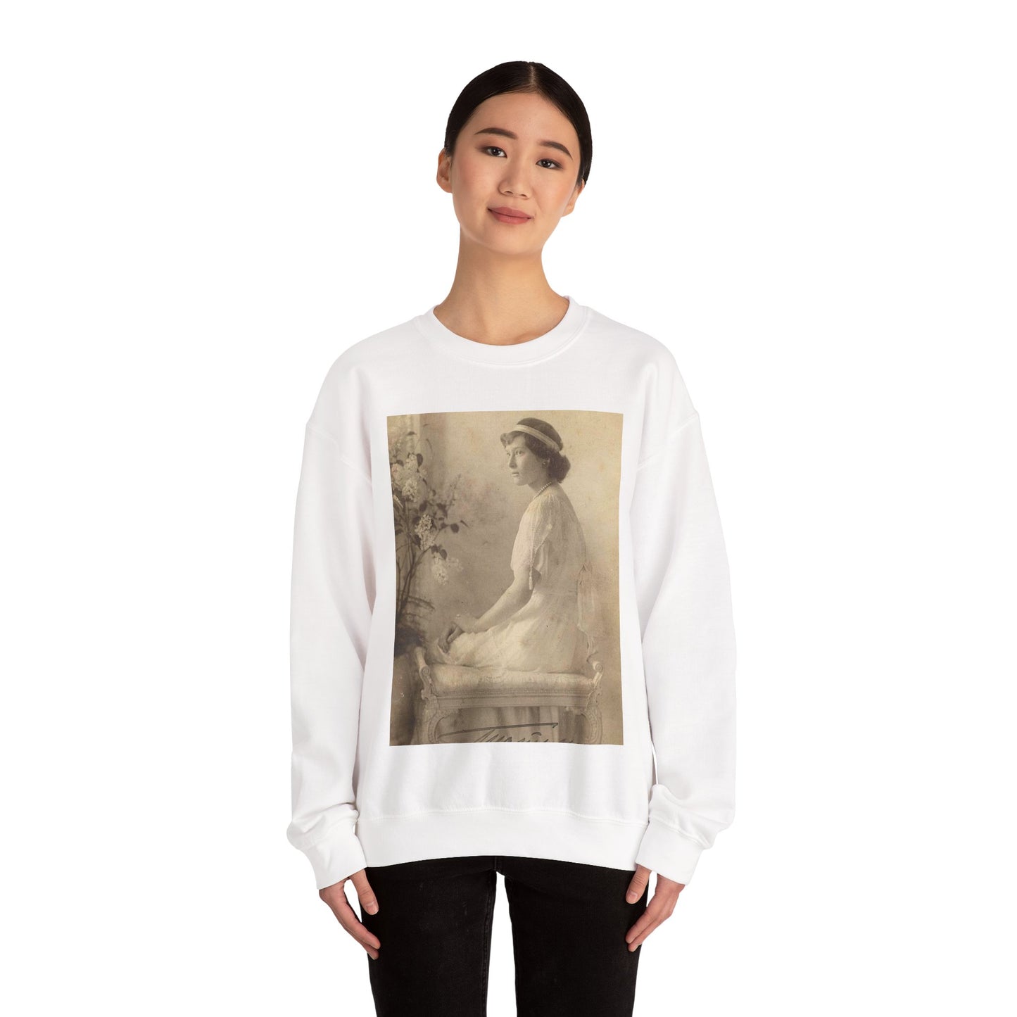Tatyana Nikolaevna 1914 - Public domain portrait print White Heavy Blend Adult Crew Neck SweatShirt