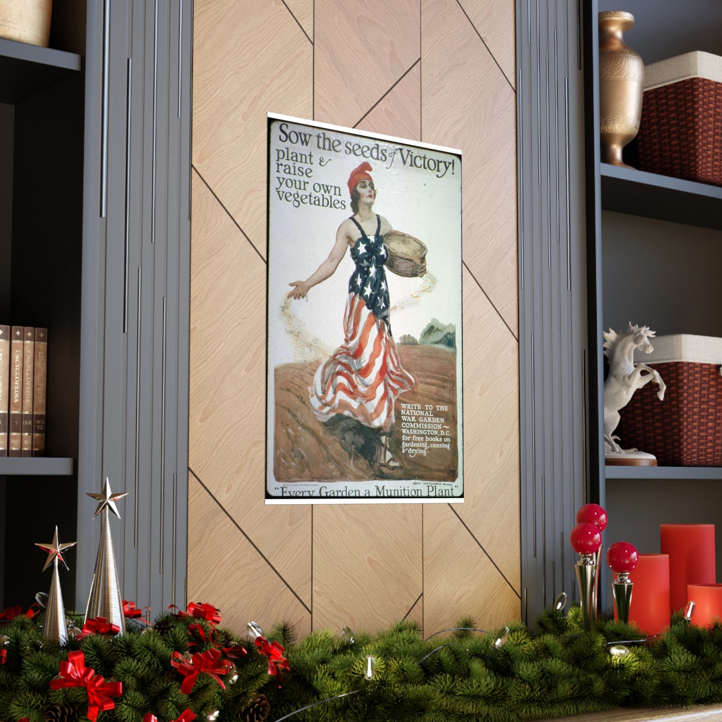 "Sow the Seeds of Victory^ Plant and raise your own vegetables. Write to the National War Garden Commission- Washington, - NARA - 512498 High Quality Matte Wall Art Poster for Home, Office, Classroom