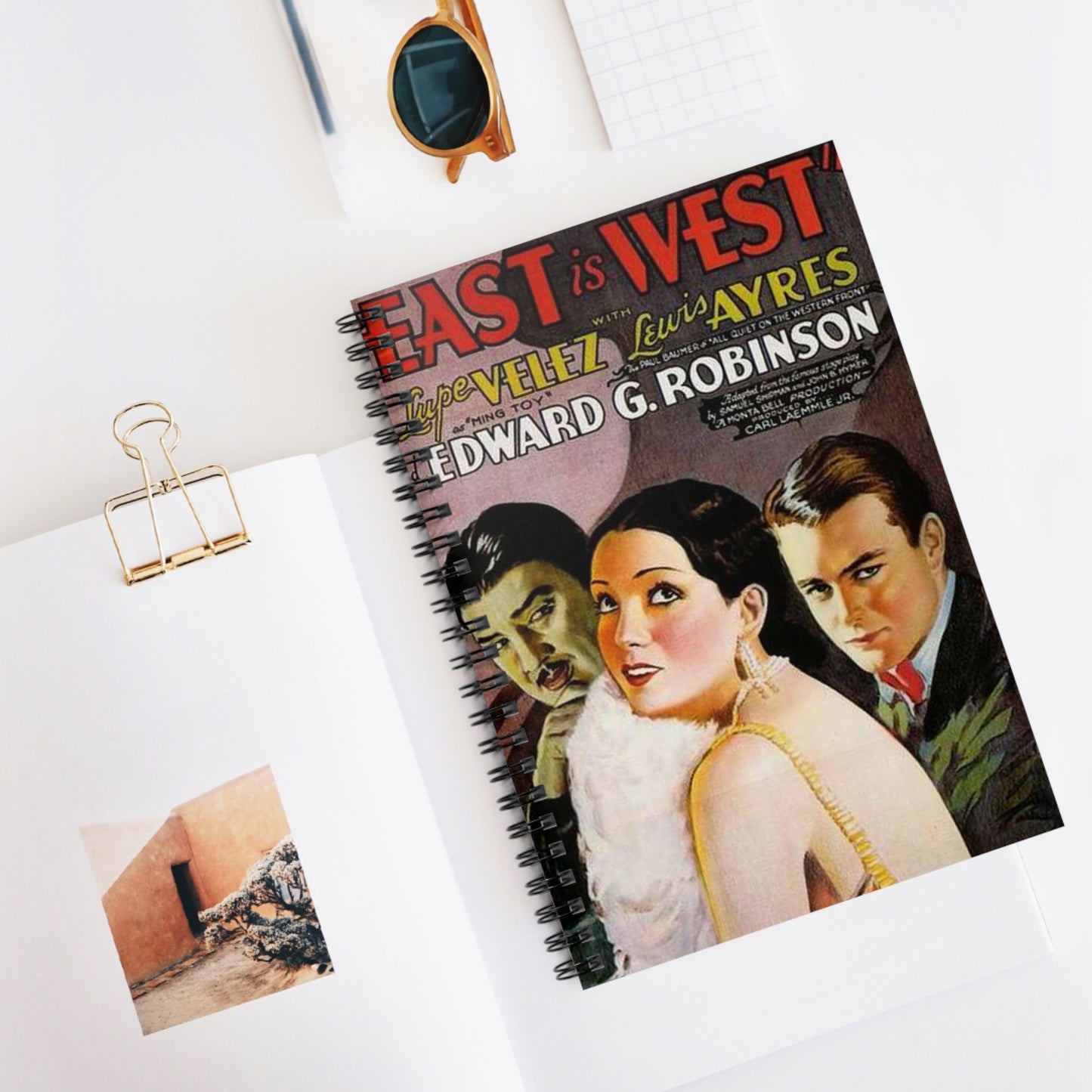 Poster - East is West - Vintage movie public domain poster Spiral Bound Ruled Notebook with Printed Cover