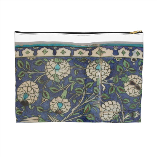 Tile Panel, 15th century - Public domain photo of museum object Large Organizer Pouch with Black Zipper