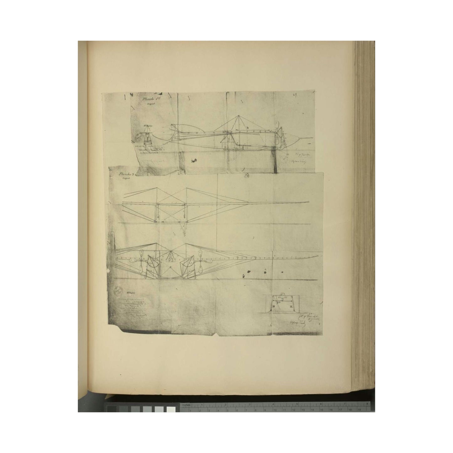 Patent drawing - Planche I et II du brevet n° 111.574 pris en France le 16 février 1876, par Penaud et Gauchot, pour «Un aéro-plane ou appareil aérien volant». Public domain  image High Quality Matte Wall Art Poster for Home, Office, Classroom