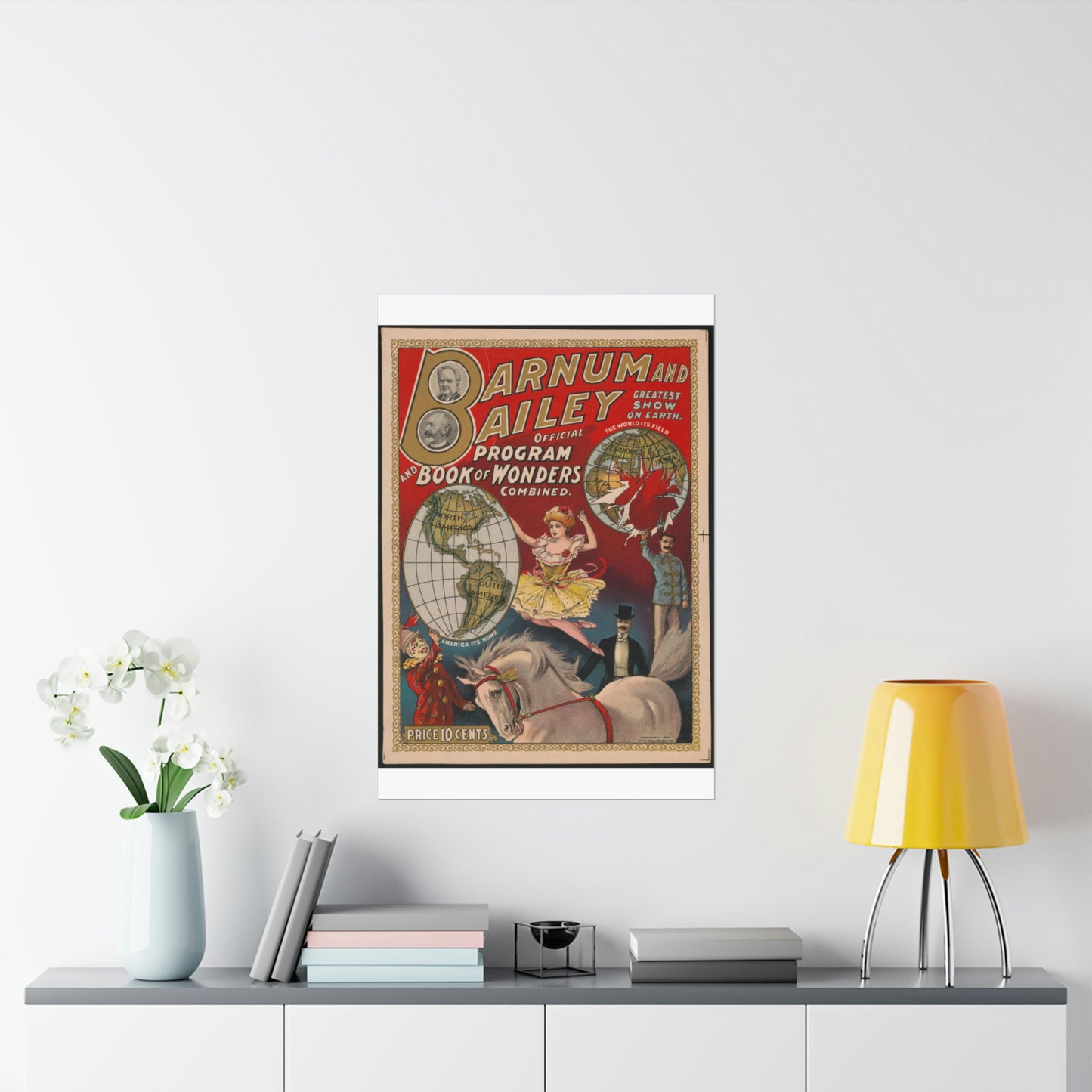 Barnum and Bailey official program and book of wonders combined High Quality Matte Wall Art Poster for Home, Office, Classroom