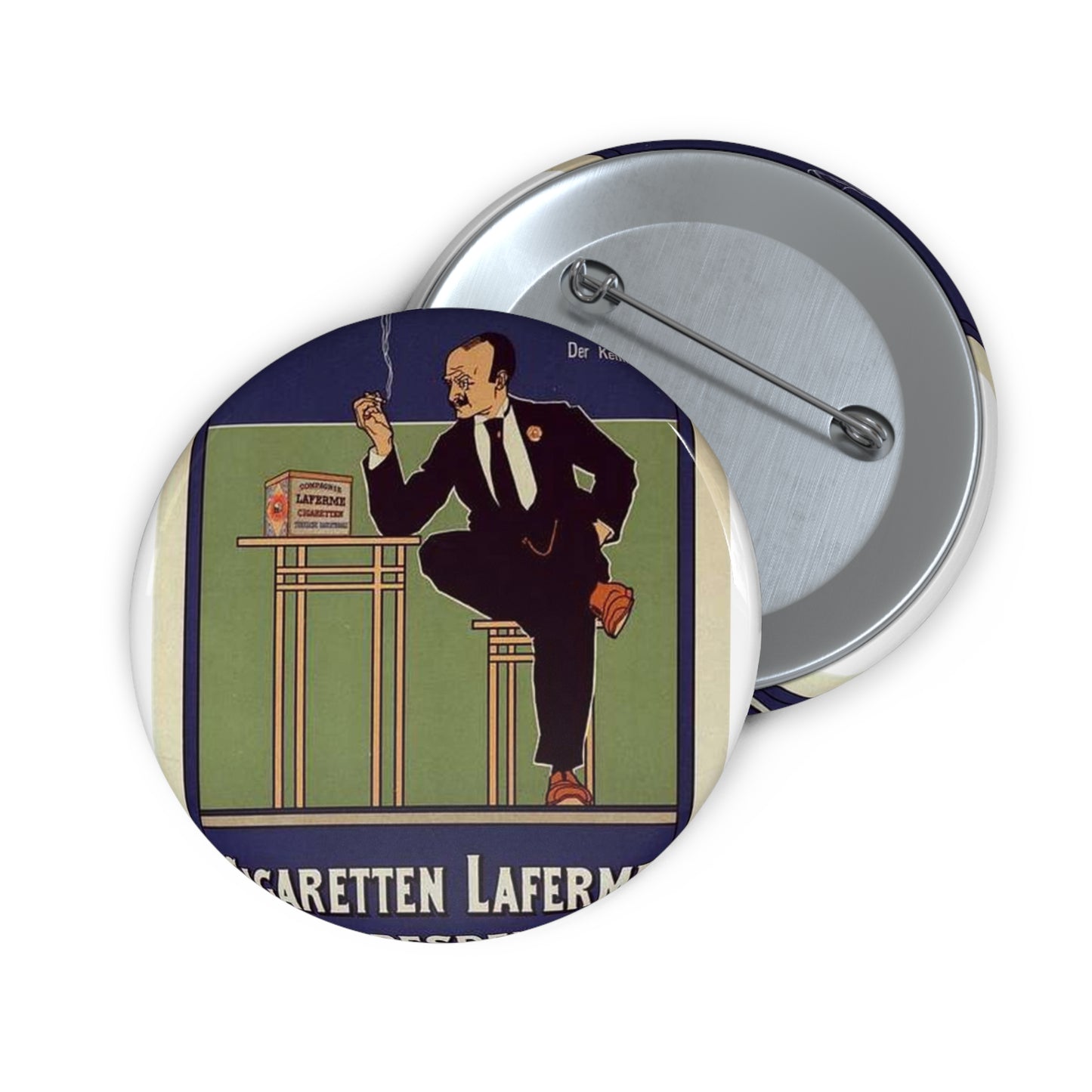 Fritz Rehm-Cigaretten Laferme Dresden Pin Buttons with Crisp Design