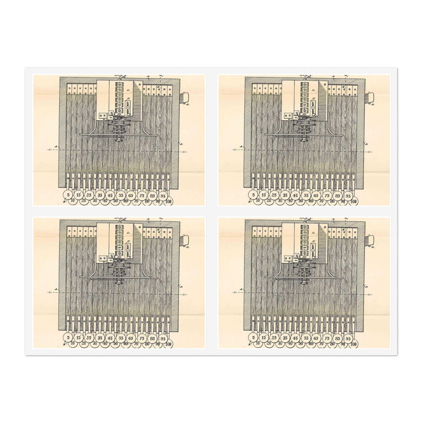 Patent Case File No. 221,360, Improvement in Cash Register and Indicator, Inventors James Ritty and John Ritty - DPLA - 97a8d8a47b402db2ecfd9cac6a3dd8e6 (page 50) Laminated UV Protective Vinyl Stickers