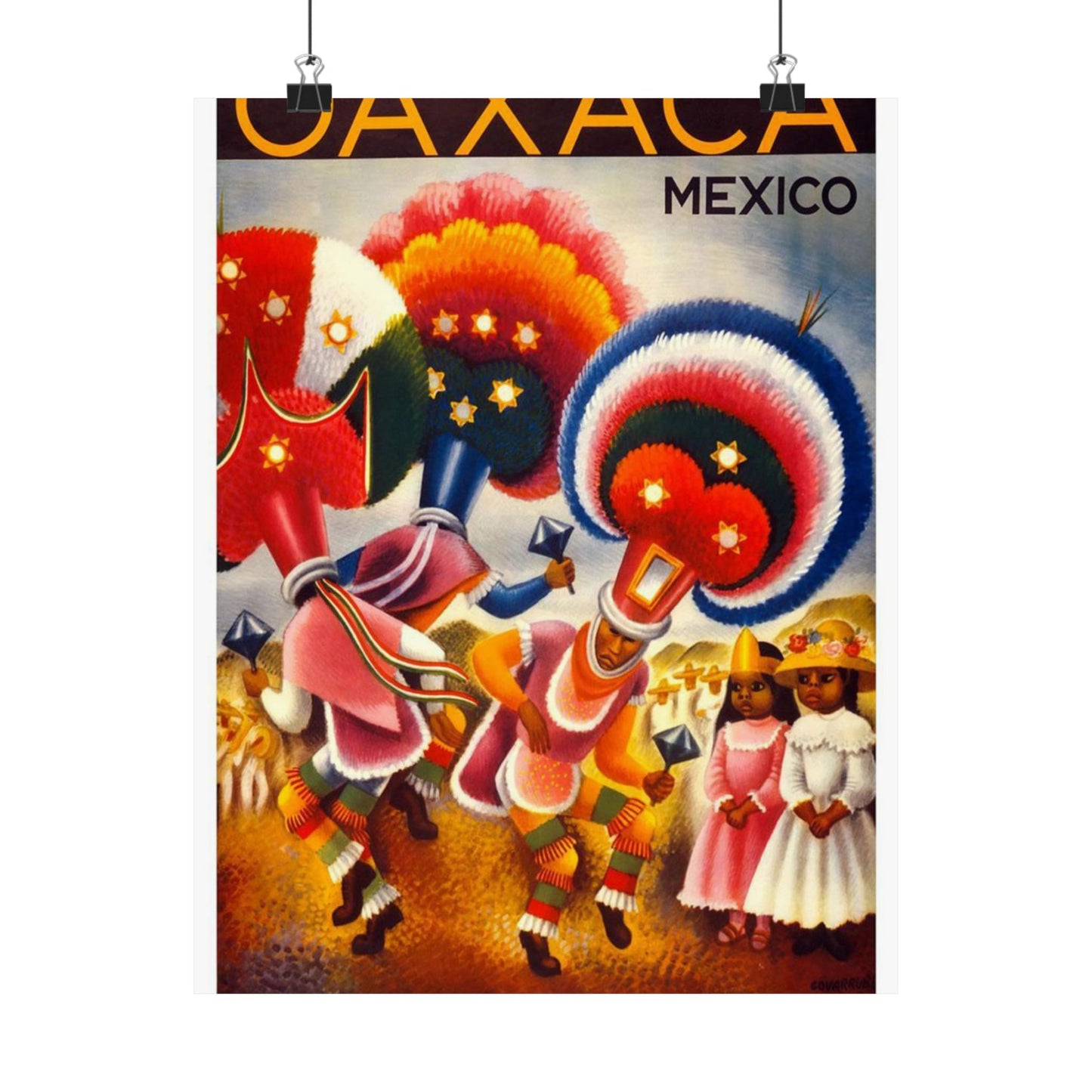 Oaxaca. Mexico. Vintage Travel Poster. High Quality Matte Wall Art Poster for Home, Office, Classroom