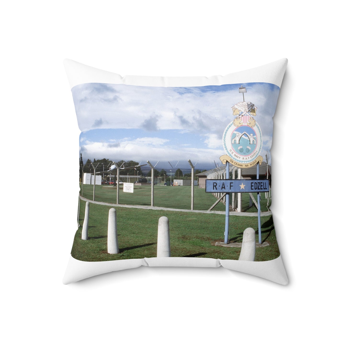 Front RAF Edzell, Scotland, location of 17th Surveillance Squadron. Exact Date Shot Unknown Decorative Accent Square Pillow