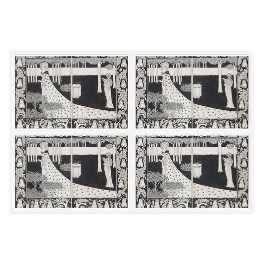 Aubrey Beardsley - La Beale Isould at Joyous Gard Laminated UV Protective Vinyl Stickers