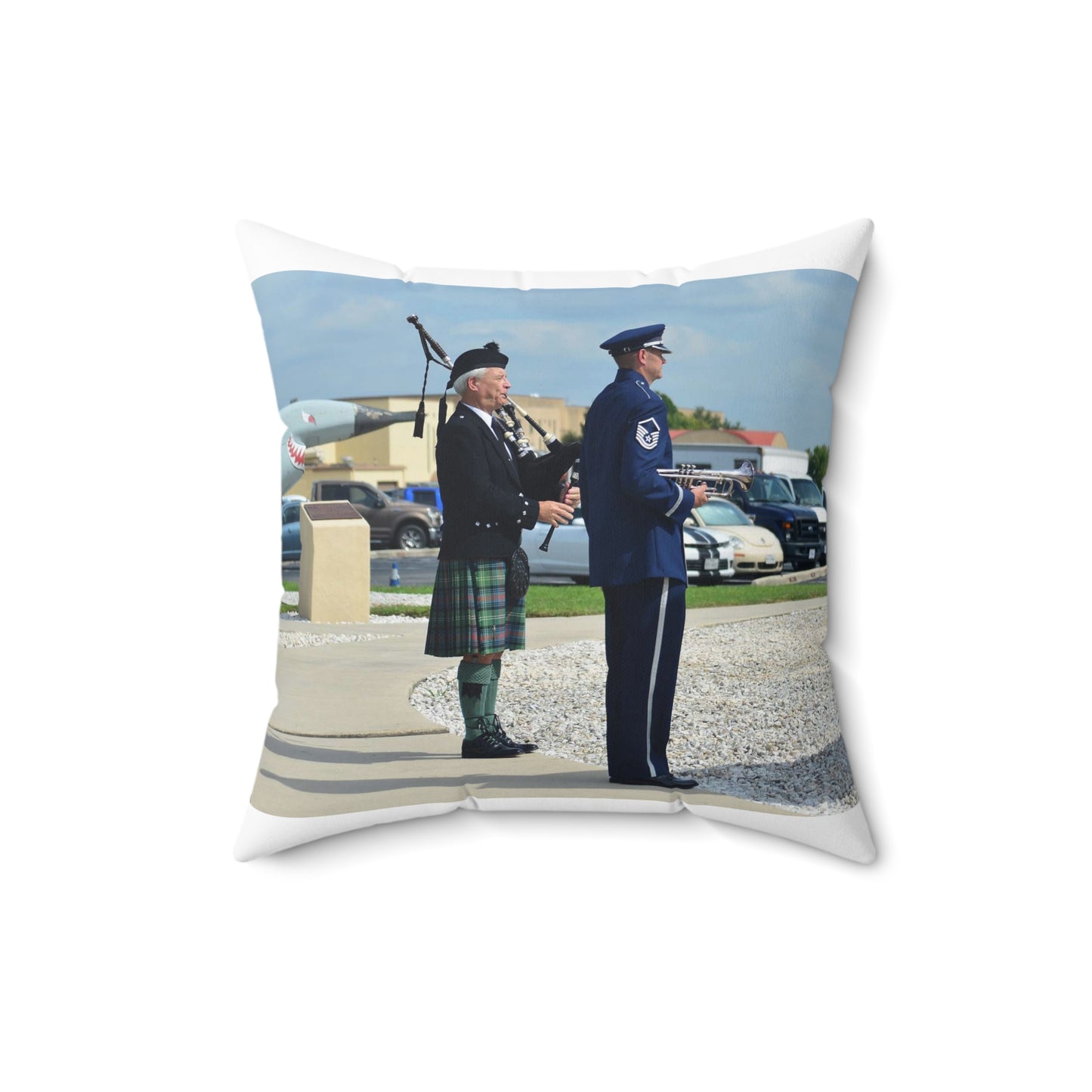 During the Twenty-Fifth Air Force Remembrance Ceremony Decorative Accent Square Pillow