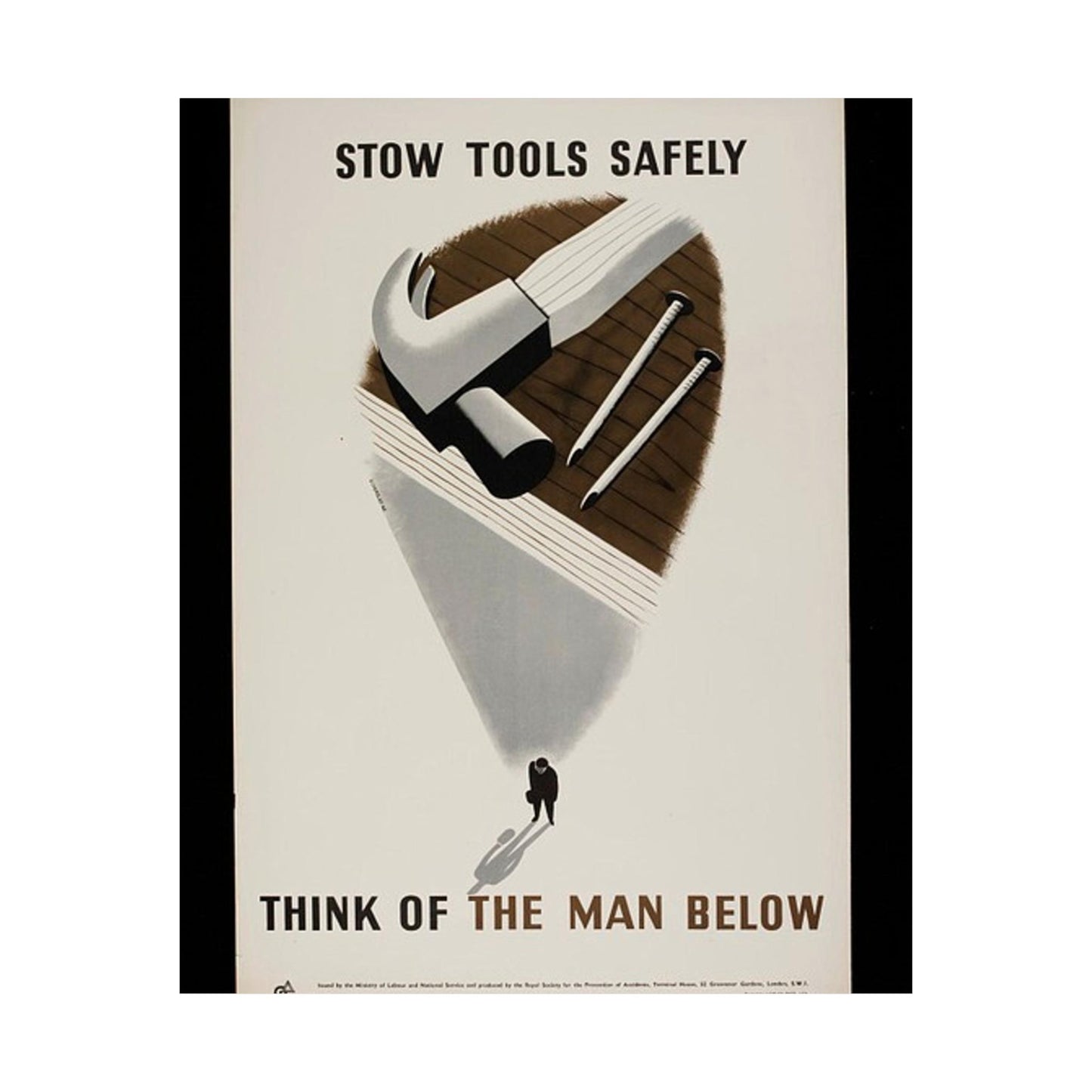 Stow Tools Safely Tom Eckersley High Quality Matte Wall Art Poster for Home, Office, Classroom