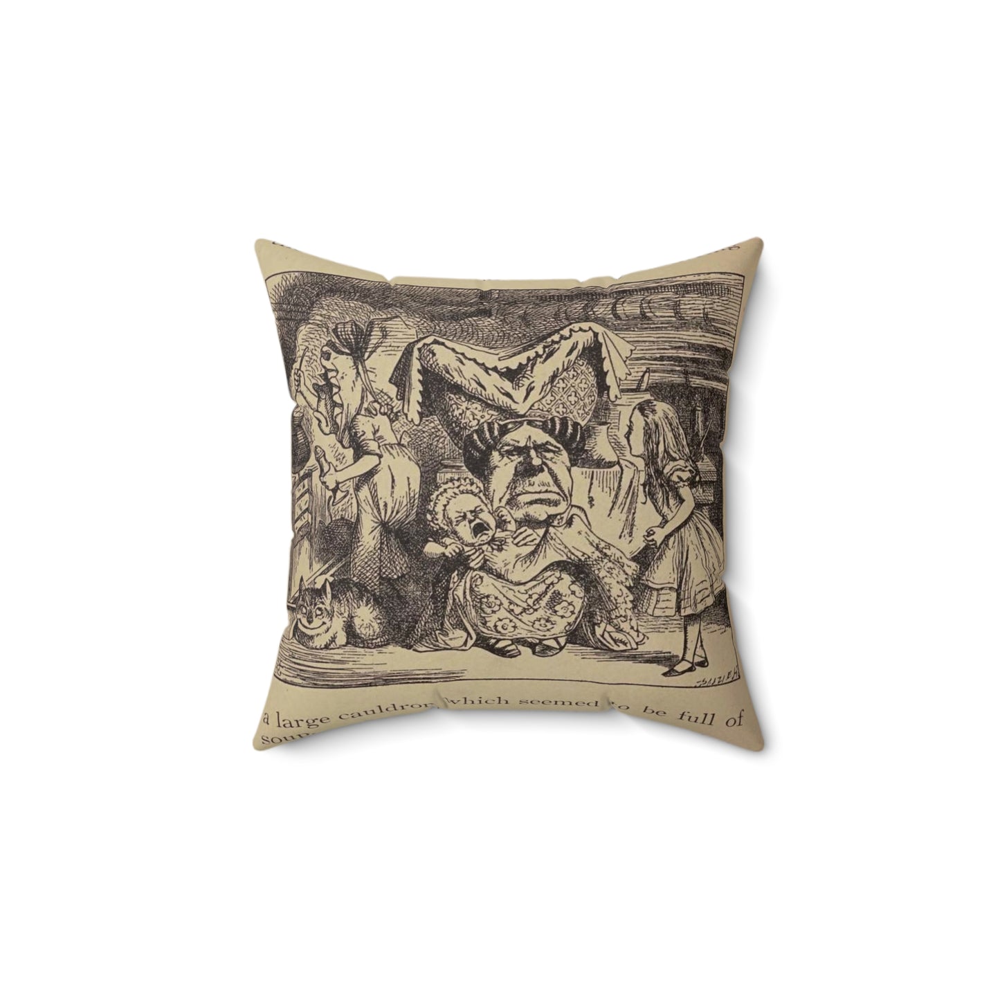 Alice's adventures in Wonderland, Decorative Accent Square Pillow