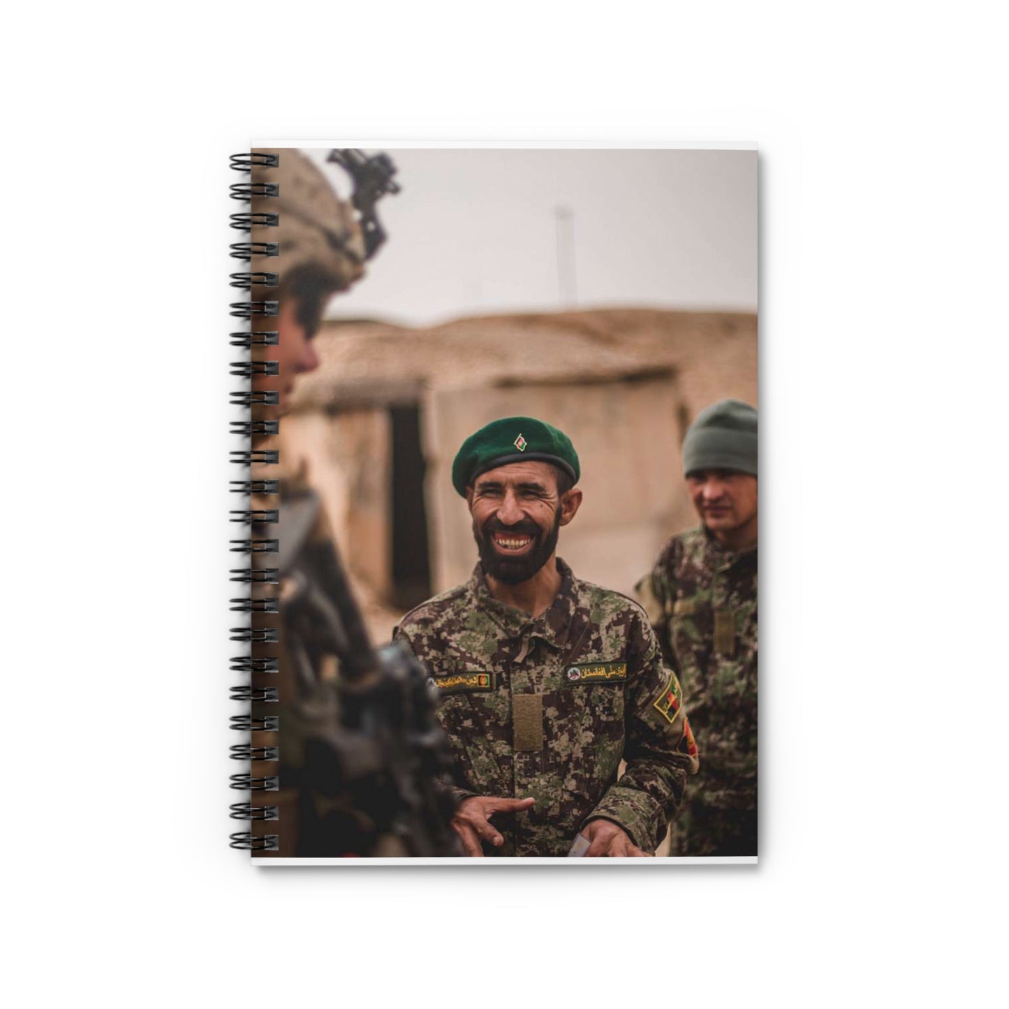 A U.S. Marine with Task Force Southwest (TFSW) converses Spiral Bound Ruled Notebook with Printed Cover