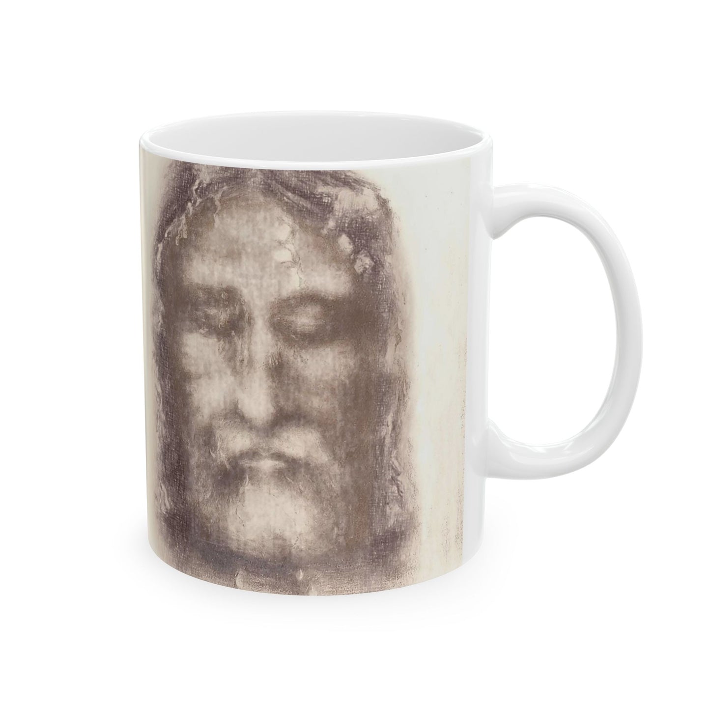 Holy Face of Jesus from Shroud of Turin (1909) Beautiful Novelty Ceramic Coffee Mug 11oz