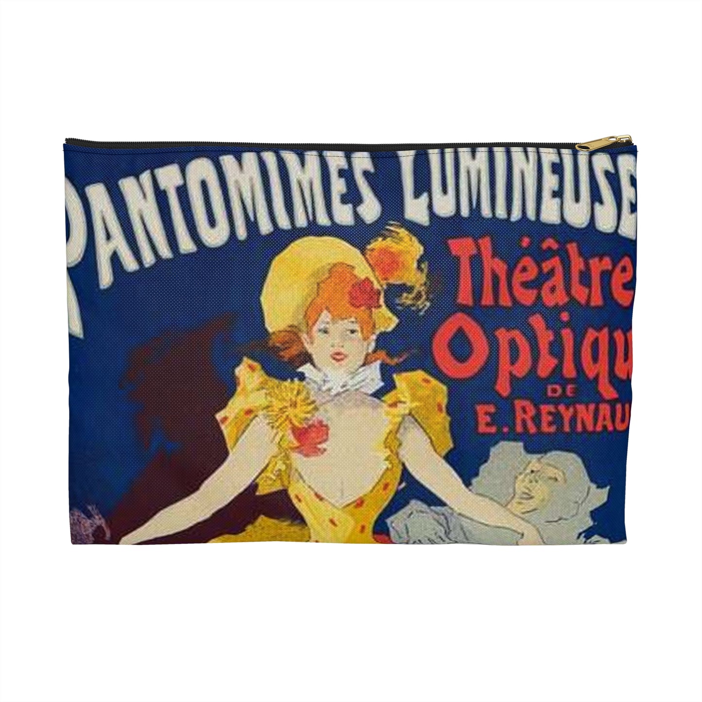 Affiche pour le Musée Grévin, "Pantomimes lumineuses". Large Organizer Pouch with Black Zipper