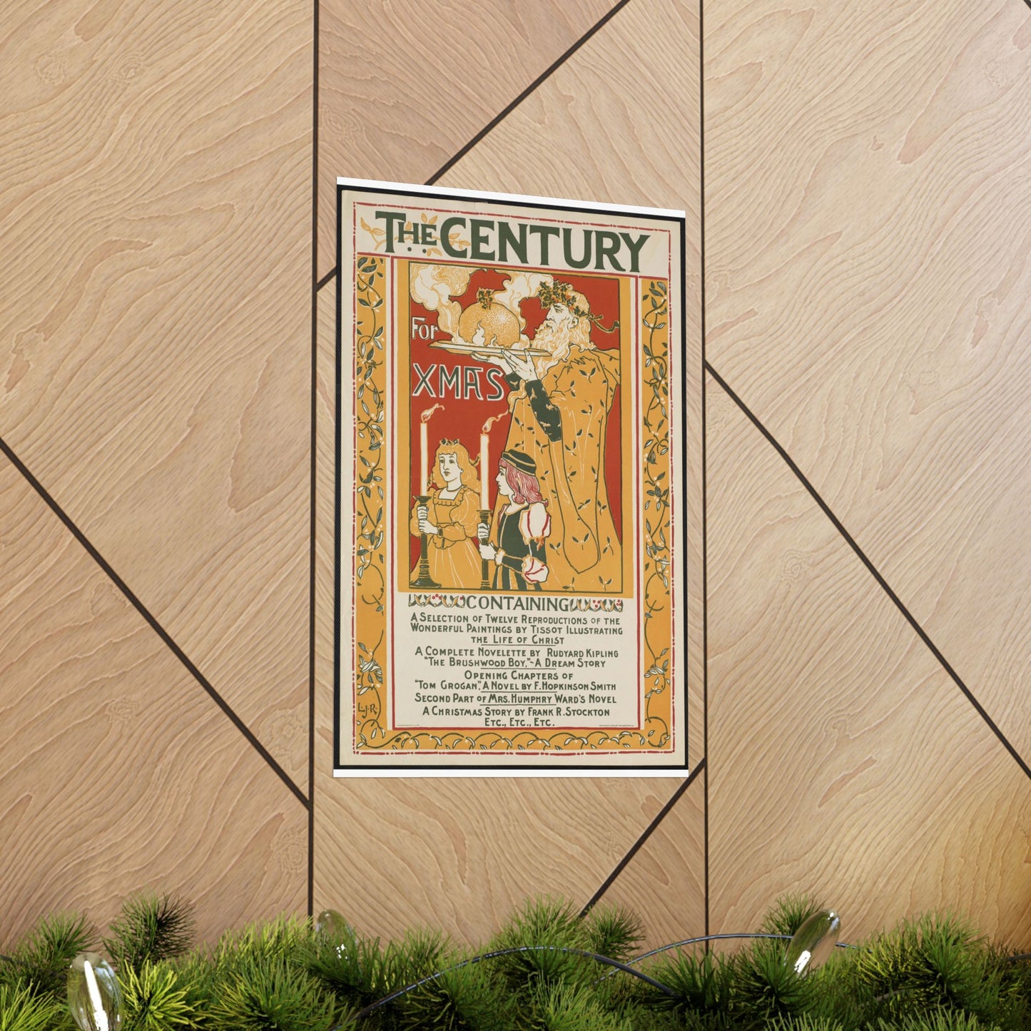 Louis Rhead - The century for Xmas, Art Nouveau poster High Quality Matte Wall Art Poster for Home, Office, Classroom