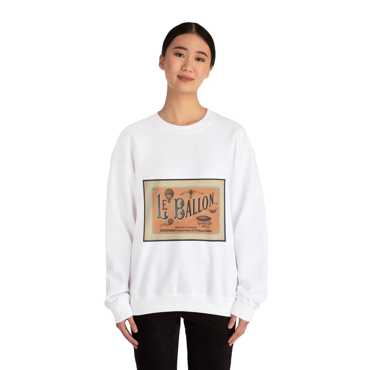 Le ballon rédaction et bureaux A. Brissonnet ... Paris. White Heavy Blend Adult Crew Neck SweatShirt