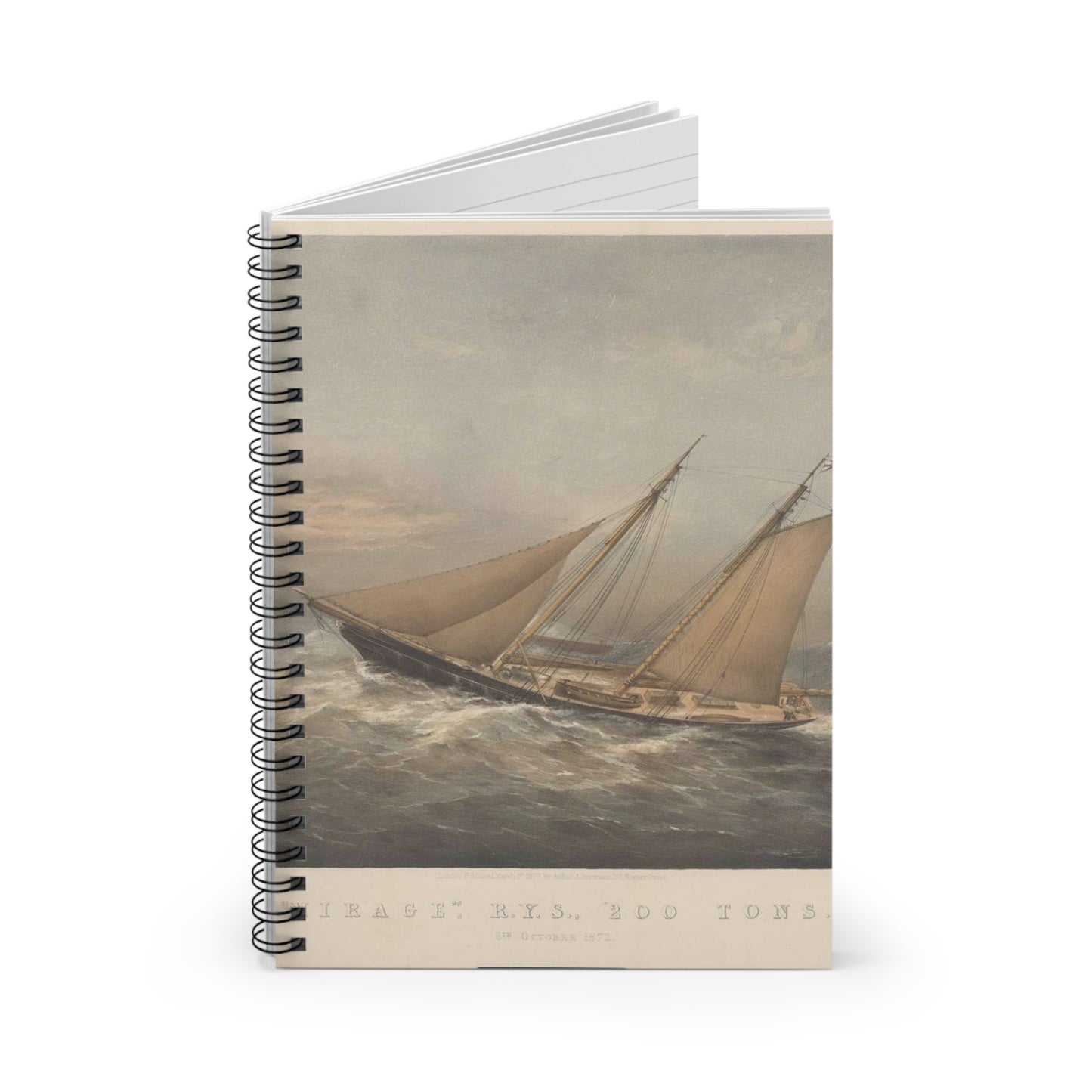 Mirage, R.Y.S., 200 Tons. 5th October 1872 RMG PY8772 Spiral Bound Ruled Notebook with Printed Cover