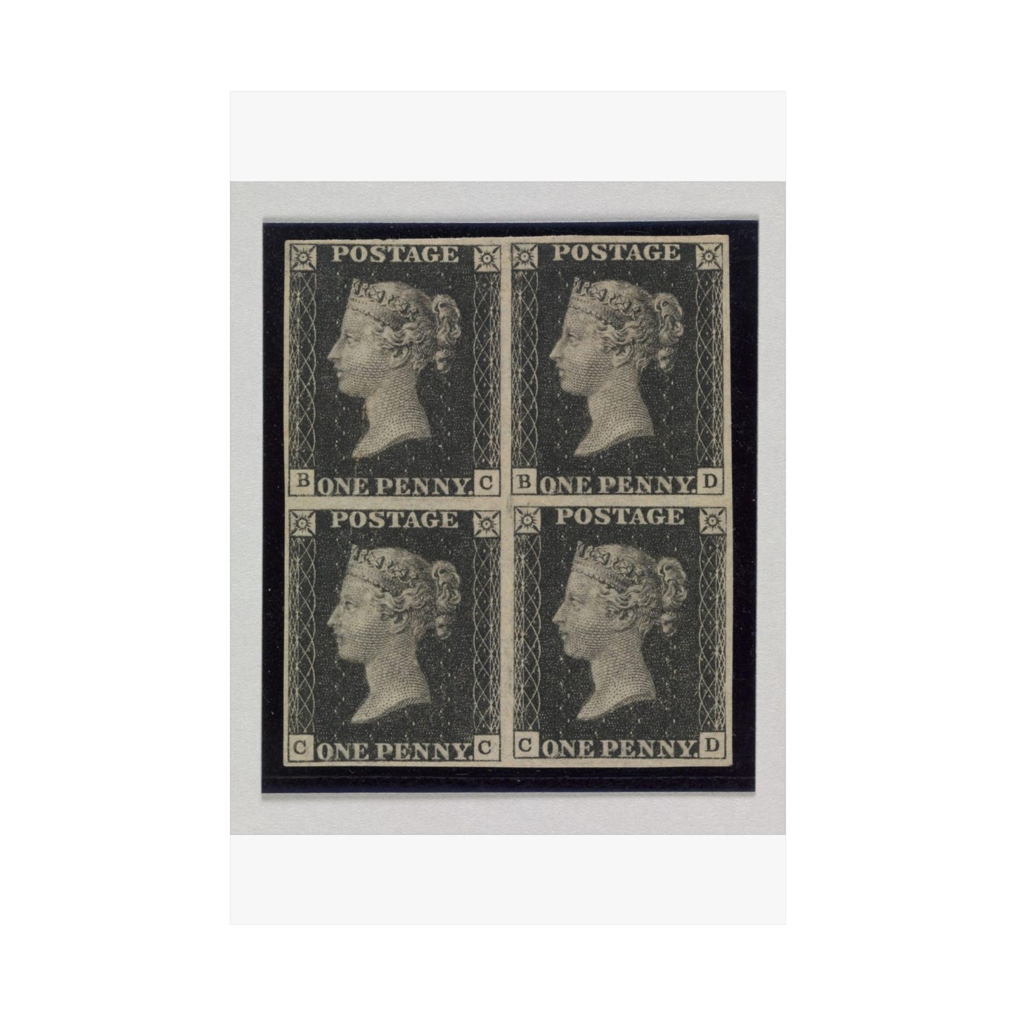 "Penny Black" postage stamps - postal stamp High Quality Matte Wall Art Poster for Home, Office, Classroom