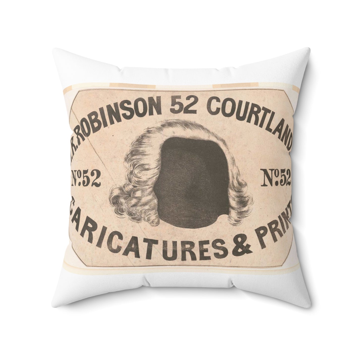 H.R. Robinson, 52 Courtland St. Caricatures & prints Decorative Accent Square Pillow