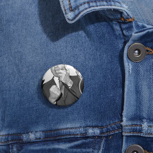 Richard Nixon clinches his fist as he addresses his first audience in Long Island, New York Pin Buttons with Crisp Design