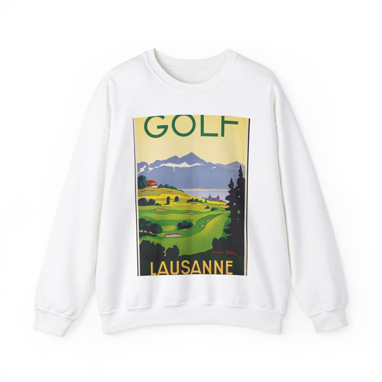 Poster - Golf. Lausanne - Public domain lithograph White Heavy Blend Adult Crew Neck SweatShirt