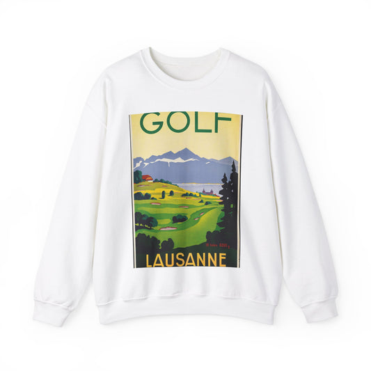 Poster - Golf. Lausanne - Public domain lithograph White Heavy Blend Adult Crew Neck SweatShirt