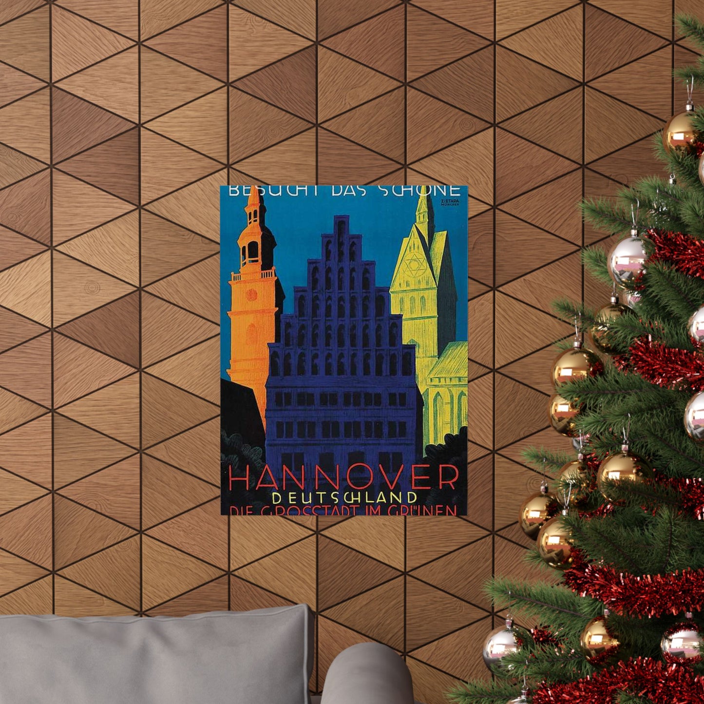 1930 circa Valentin Zietara Plakat Hannover, die Großstadt im Grünen High Quality Matte Wall Art Poster for Home, Office, Classroom