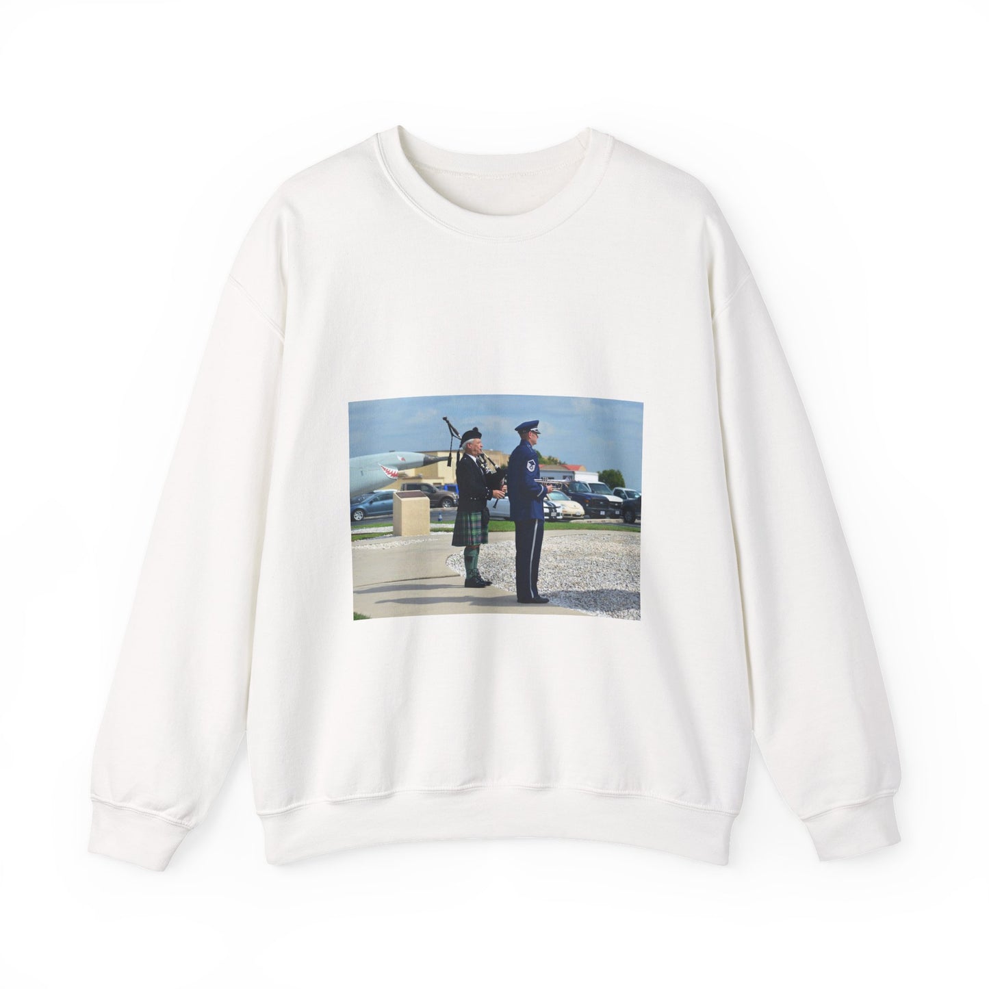 During the Twenty-Fifth Air Force Remembrance Ceremony White Heavy Blend Adult Crew Neck SweatShirt