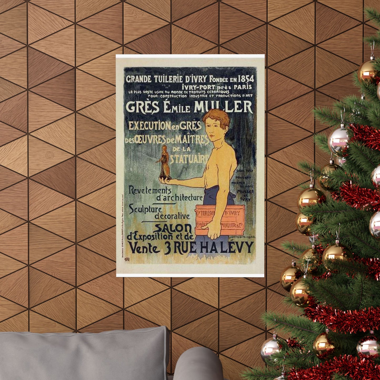 Affiche pour la "Grande Tuilerie d'Ivry" (Usine Émile Muller). High Quality Matte Wall Art Poster for Home, Office, Classroom