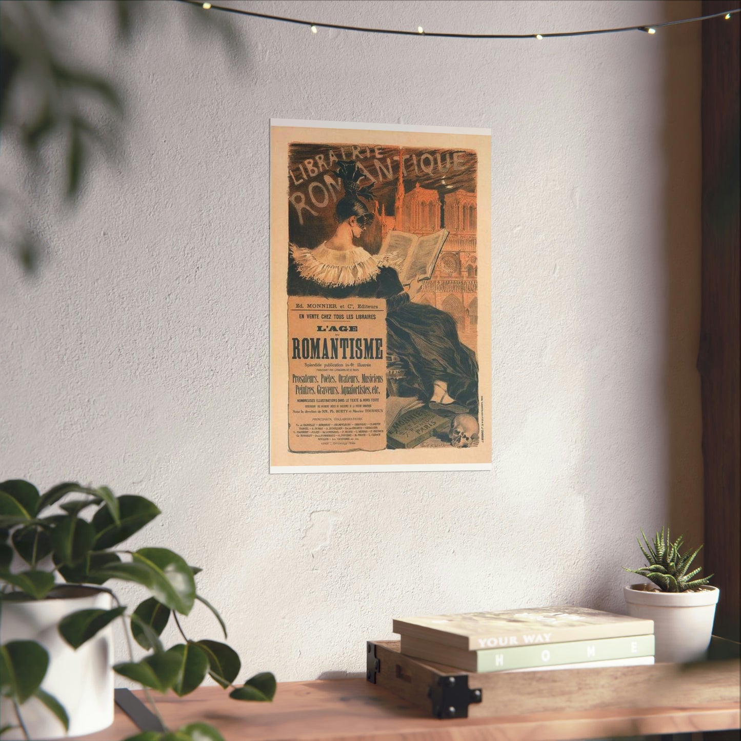 Affiche pour la "Librairie Romantique". High Quality Matte Wall Art Poster for Home, Office, Classroom