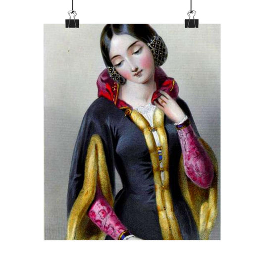 Ana Boemia - A painting of a woman in a black dress High Quality Matte Wall Art Poster for Home, Office, Classroom