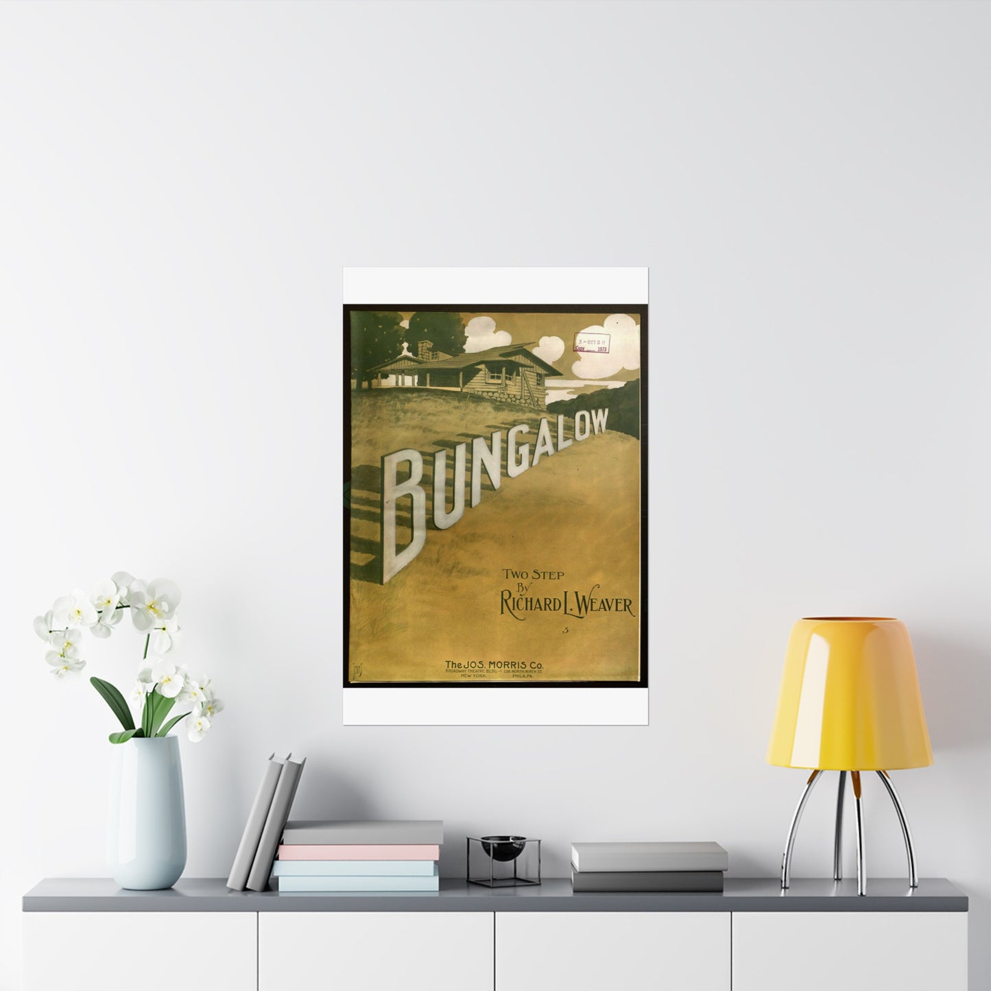 Bungalow, musical notation - Public domain American sheet music High Quality Matte Wall Art Poster for Home, Office, Classroom