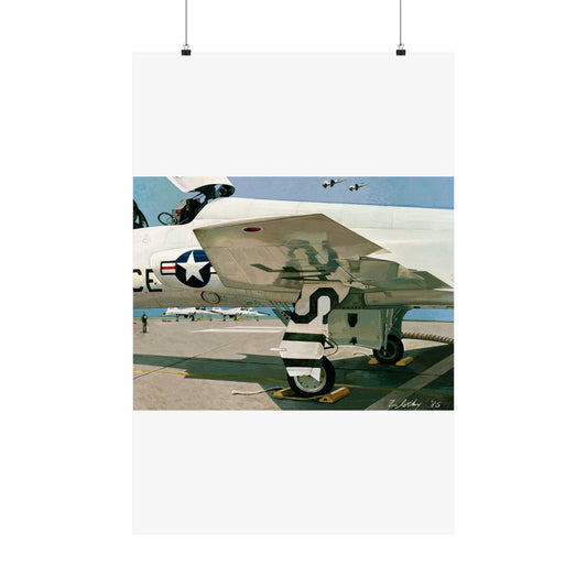 Artwork: "T-38 Flight Line, Vance AFB". Artist: David Zlotky High Quality Matte Wall Art Poster for Home, Office, Classroom