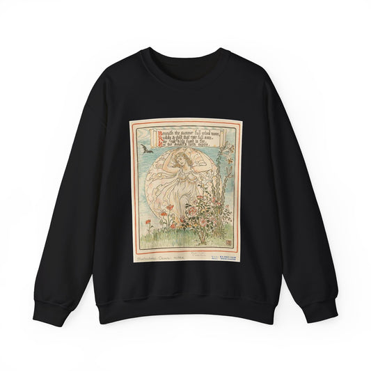 Beneath the summer full-orbed moon, ruddy & gold that rose full soon." Black Heavy Blend Adult Crew Neck SweatShirt