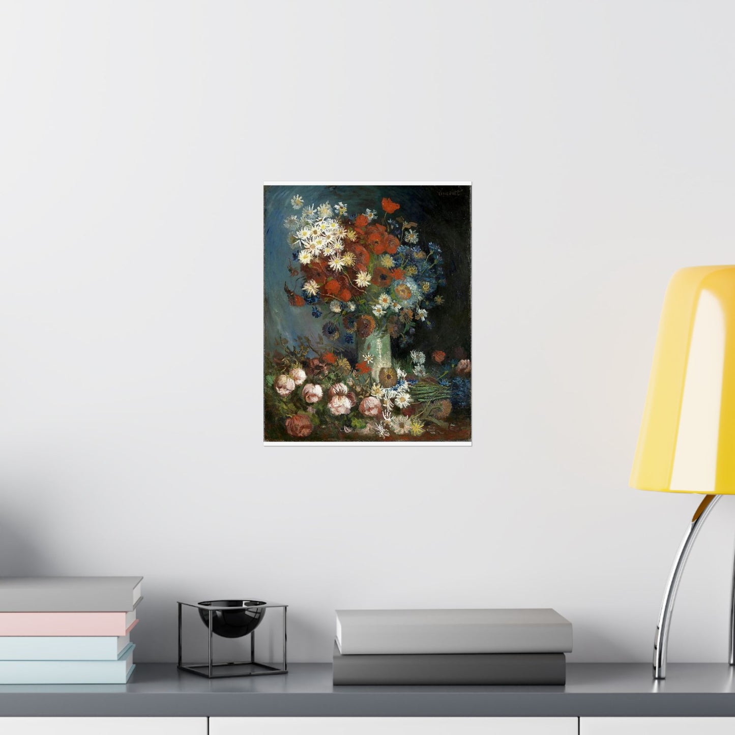 Still life with meadow flowers and roses Van Gogh 1886 High Quality Matte Wall Art Poster for Home, Office, Classroom