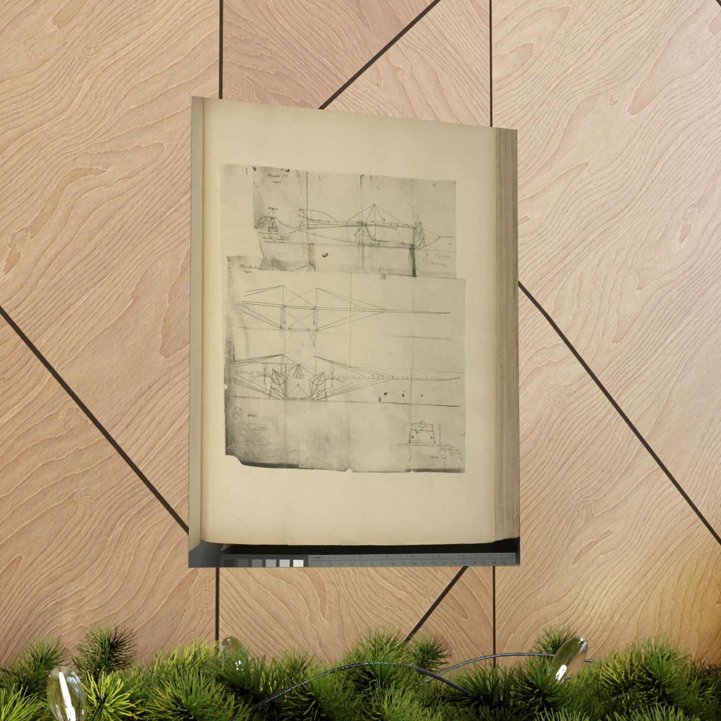 Patent drawing - Planche I et II du brevet n° 111.574 pris en France le 16 février 1876, par Penaud et Gauchot, pour «Un aéro-plane ou appareil aérien volant». Public domain  image High Quality Matte Wall Art Poster for Home, Office, Classroom