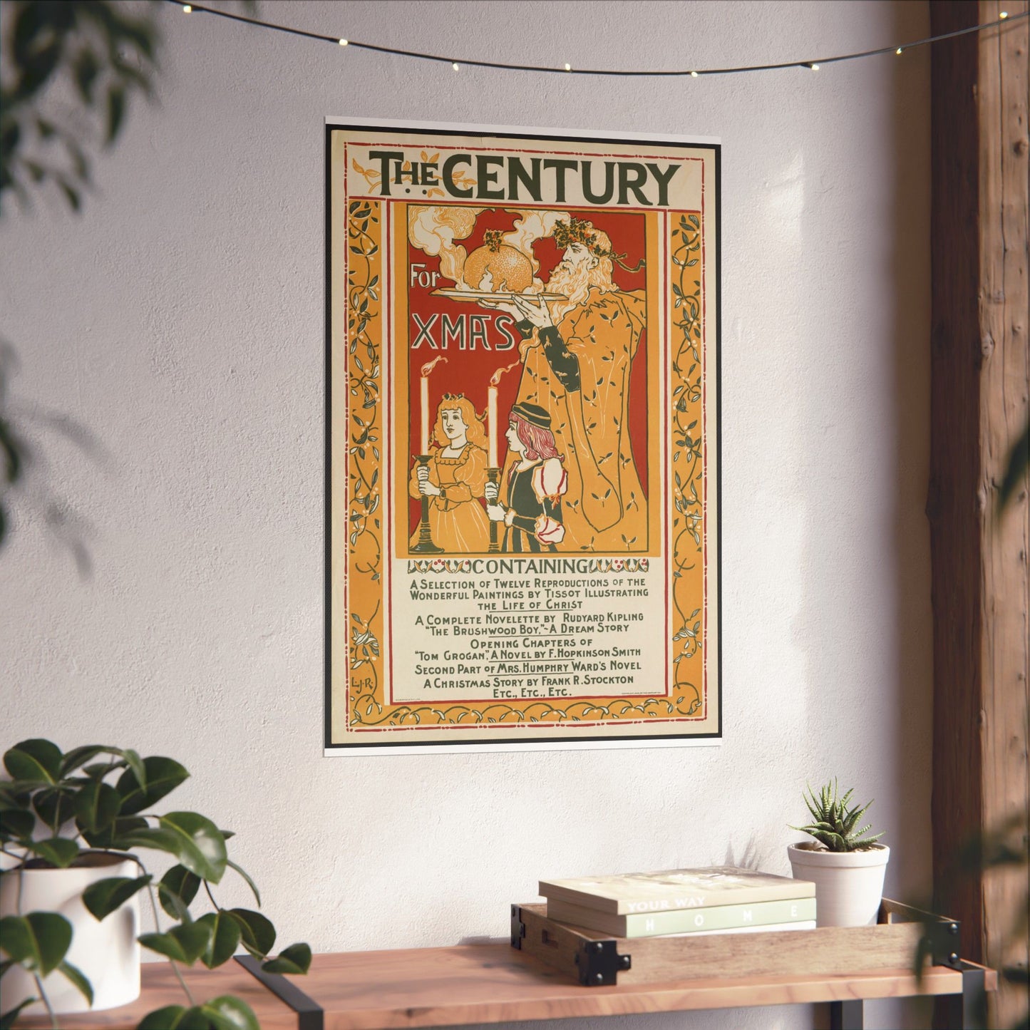 Louis Rhead - The century for Xmas, Art Nouveau poster High Quality Matte Wall Art Poster for Home, Office, Classroom