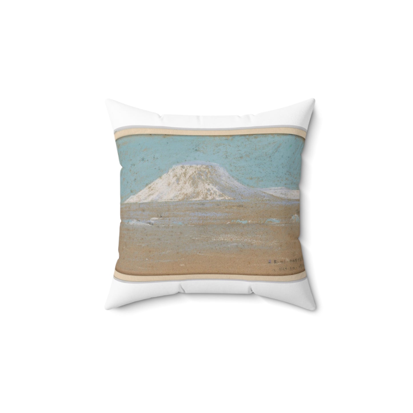 Sketch of a Mountain Rising from a Glacier Decorative Accent Square Pillow