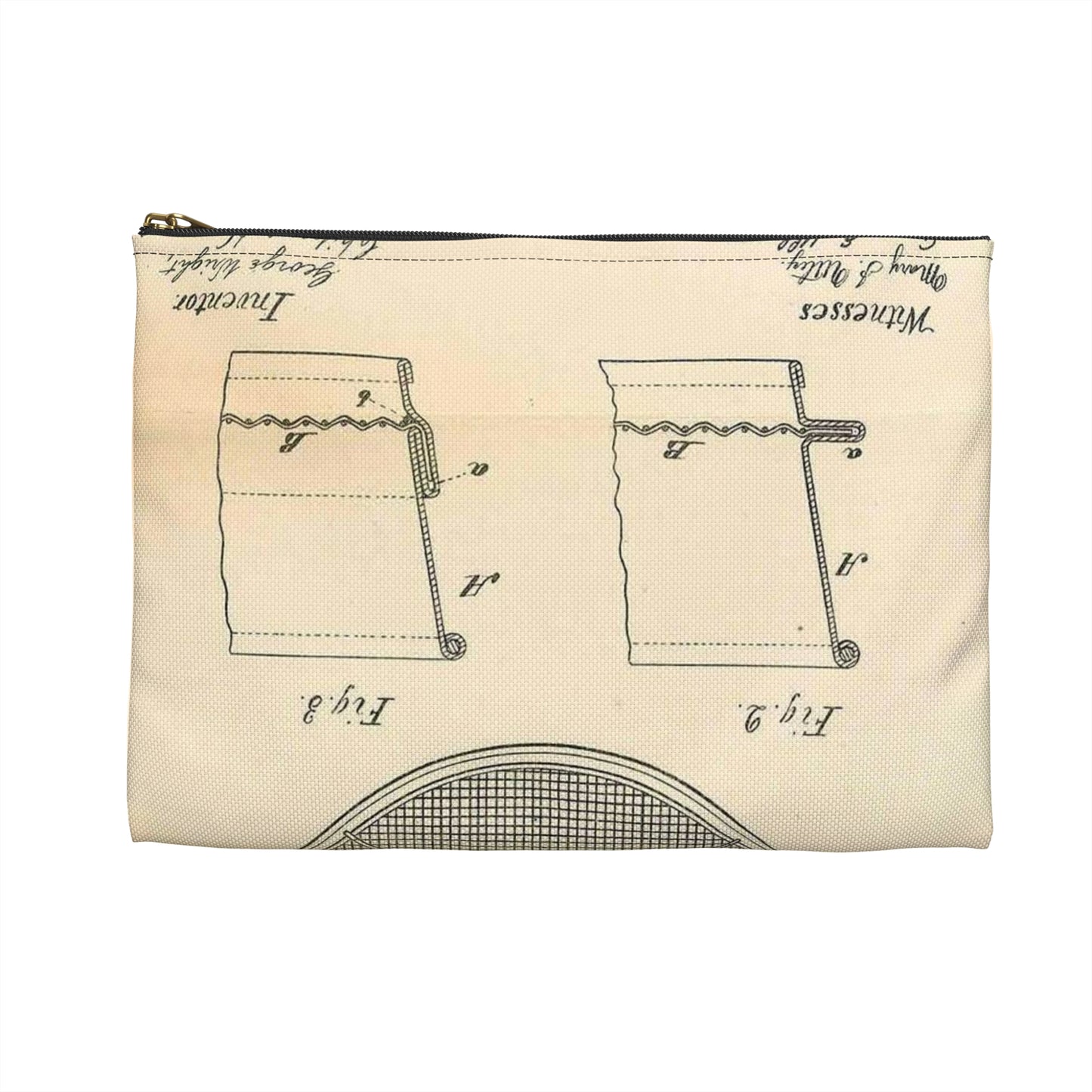 Patent Case File No. 145,924, Improvement in Sieves, Inventor- George Wright. - DPLA - a7a17ded40bdce4ed8e081156174bb00 (page 16) Large Organizer Pouch with Black Zipper