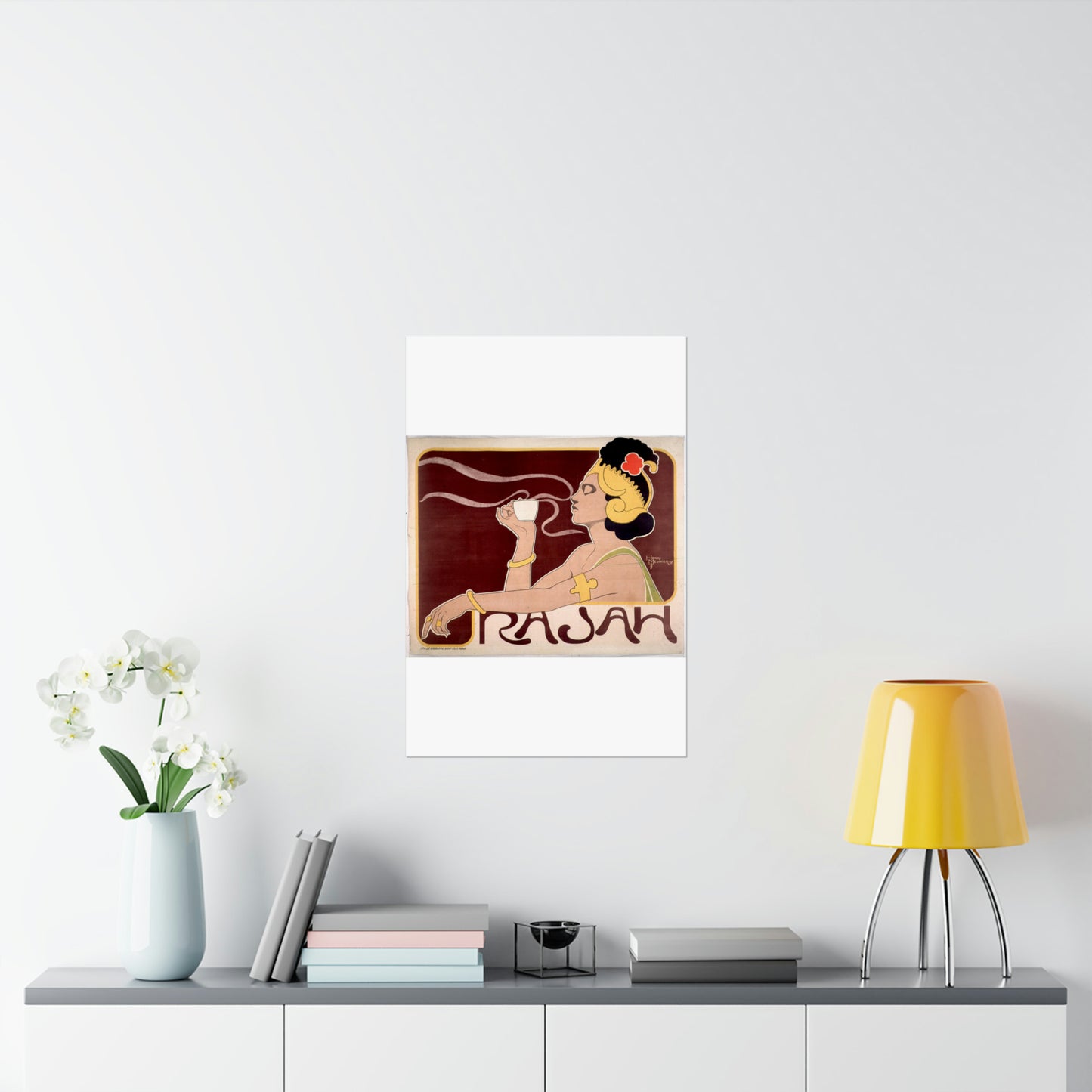 Poster - Rajah, Art Nouveau Poster - Public domain lithograph High Quality Matte Wall Art Poster for Home, Office, Classroom