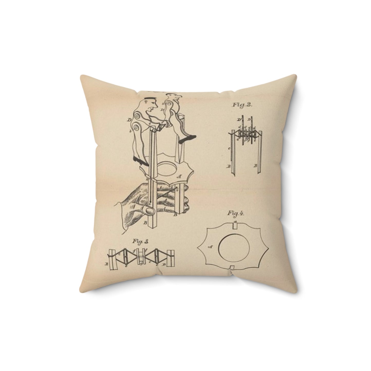 Patent drawing - for a Toy Gymnast Public domain  image Decorative Accent Square Pillow