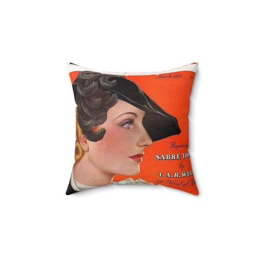 Delineator 1935-03 - Art Deco public domain image Decorative Accent Square Pillow