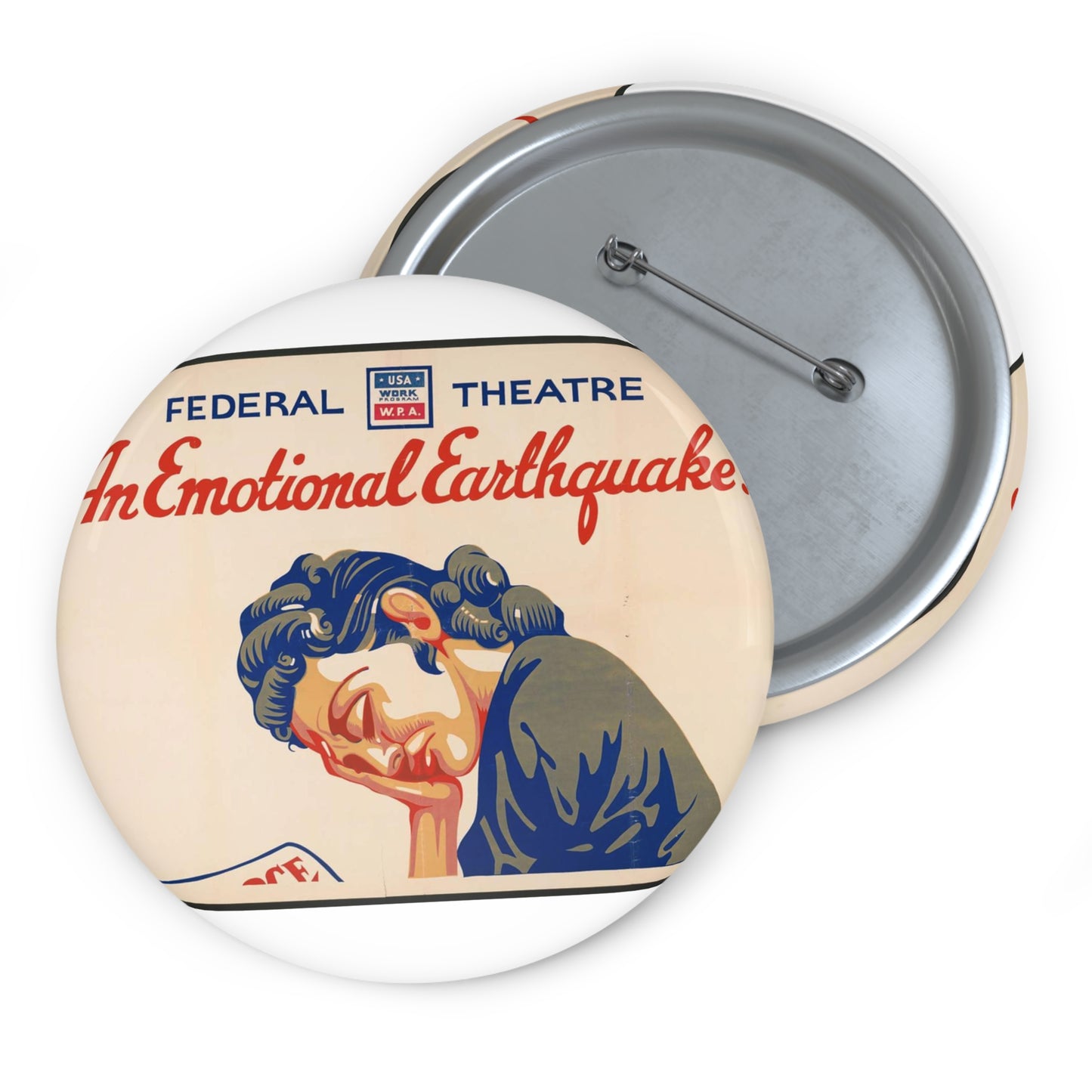 A Bill of Divorcement - Public domain poster, Music division, Library of Congress Pin Buttons with Crisp Design