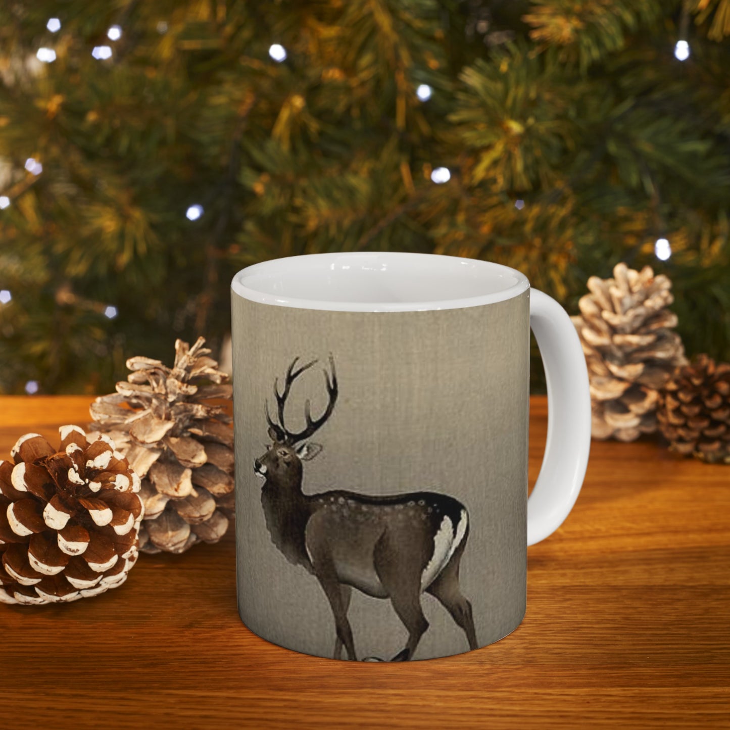 Koson - stag-and-recumbent-doe, Ohara Koson Beautiful Novelty Ceramic Coffee Mug 11oz